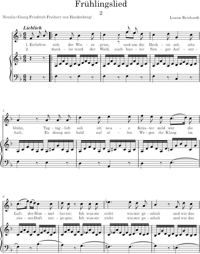 Frühlingslied (6 Lieder von Novalis, Op.4) - Reichardt — first page preview