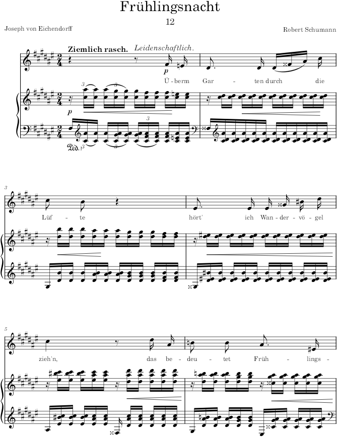 Frühlingsnacht (Liederkreis, Op.39) - Schumann — first page preview