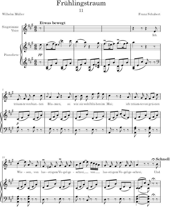 Frühlingstraum (Winterreise, D.911) - Schubert — first page preview
