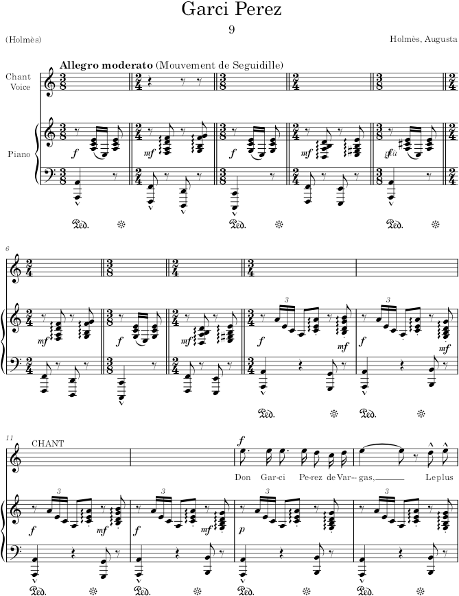 Garci Perez (20 Mélodies) - Holmès — first page preview