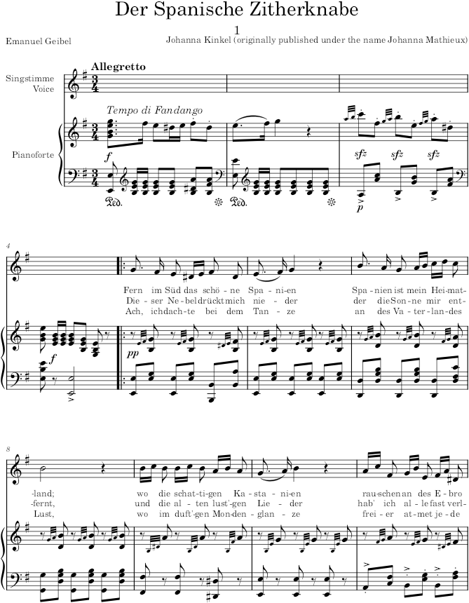 Gedichte, Op.8 (Gedichte) - Kinkel — first page preview