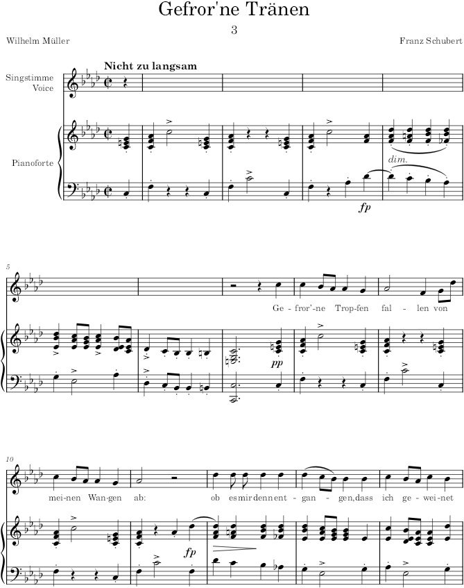 Gefror’ne Thränen (Winterreise, D.911) - Schubert — first page preview
