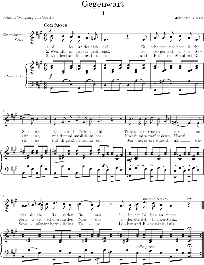 Gegenwart (6 Lieder, Op.16) - Kinkel — first page preview