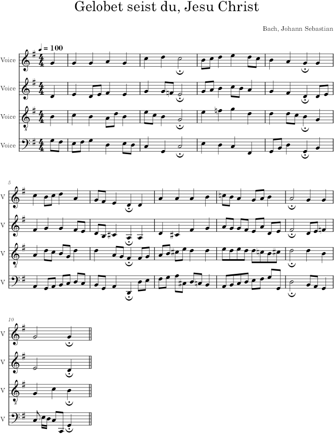 Gelobet seist du, Jesu Christ, BWV 91/6 - Bach — first page preview
