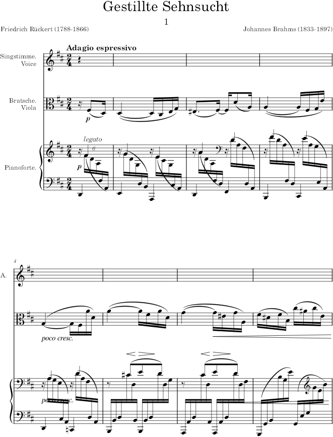 Gesänge, Op.91 (Gesänge) - Brahms — first page preview