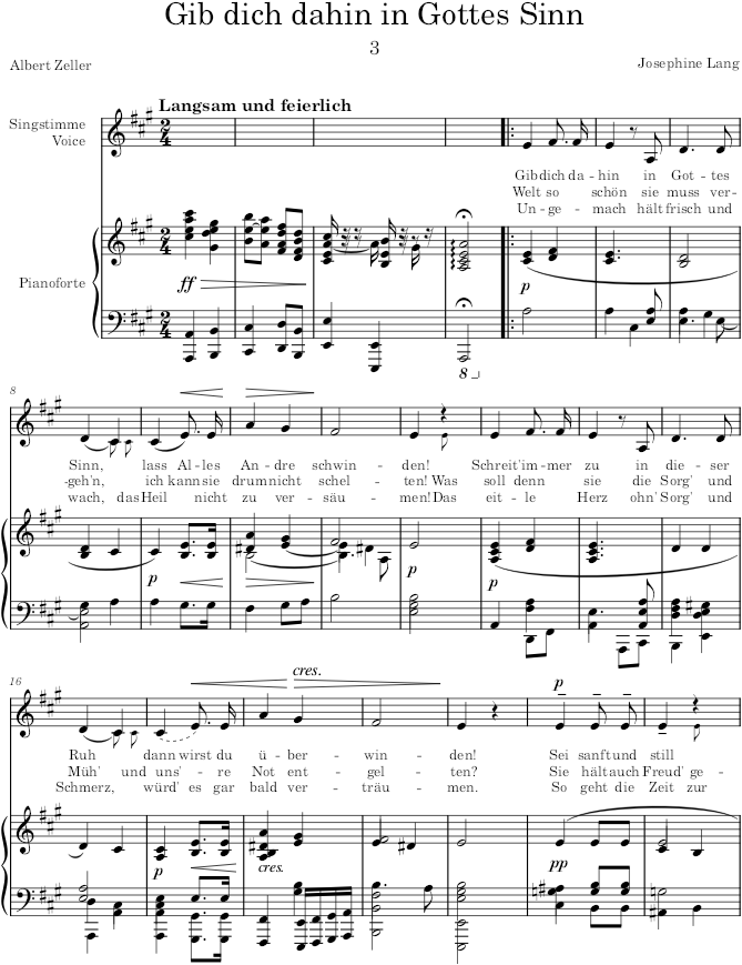 Gib dich dahin in Gottes Sinn (Lieder des Leids, Op.29) - Lang — first page preview