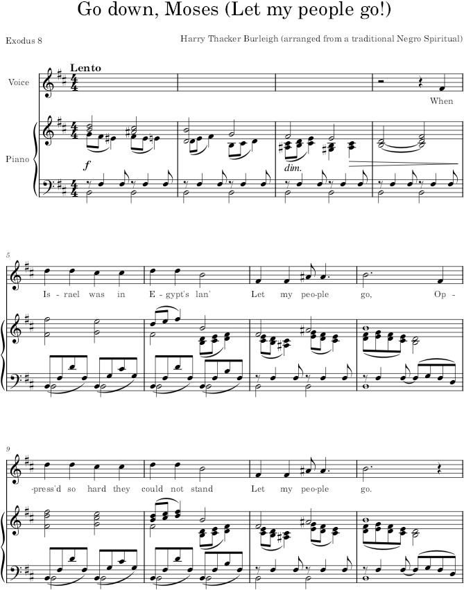 Go down, Moses (Let my people go!) - Burleigh — first page preview