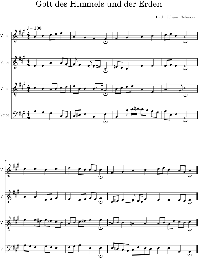 Gott des Himmels und der Erden, BWV 248/53 - Bach — first page preview