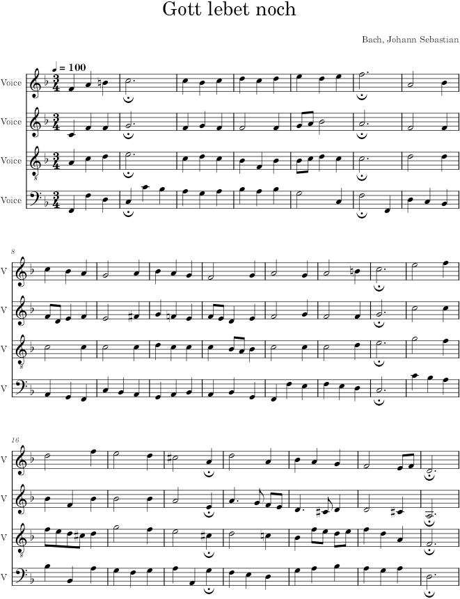 Gott lebet noch, BWV 320 - Bach — first page preview