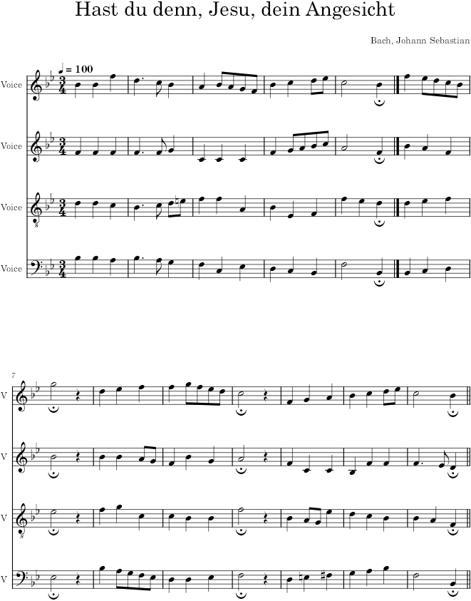 Hast du denn, Jesu, dein Angesicht, BWV 57/8 - Bach — first page preview