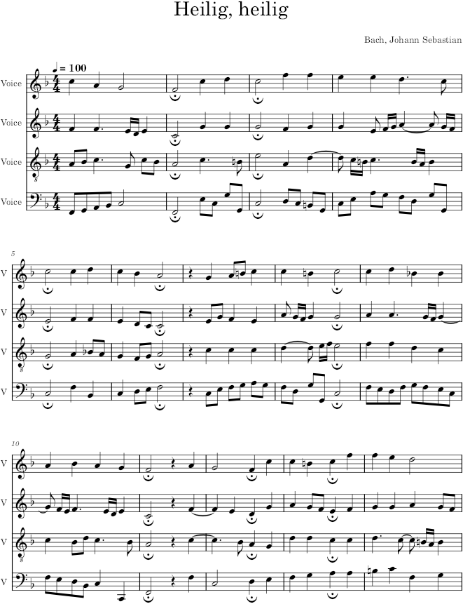 Heilig, heilig, BWV 325 - Bach — first page preview