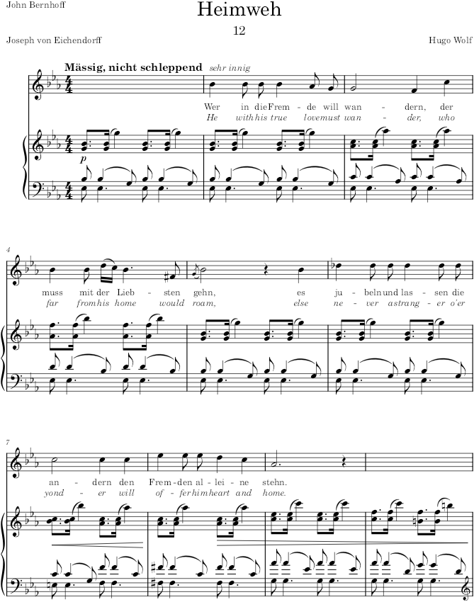 Heimweh (Eichendorff-Lieder) - Wolf — first page preview