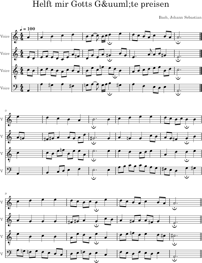 Helft mir Gotts Güte preisen, BWV 183/5 - Bach — first page preview