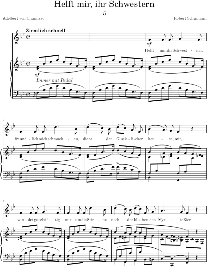 Helft mir, ihr Schwestern (Frauenliebe und Leben, Op.42) - Schumann — first page preview