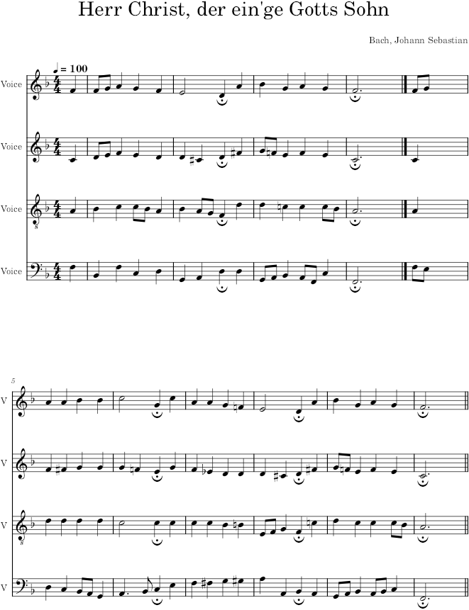 Herr Christ, der ein'ge Gotts Sohn, BWV 96/6 - Bach — first page preview