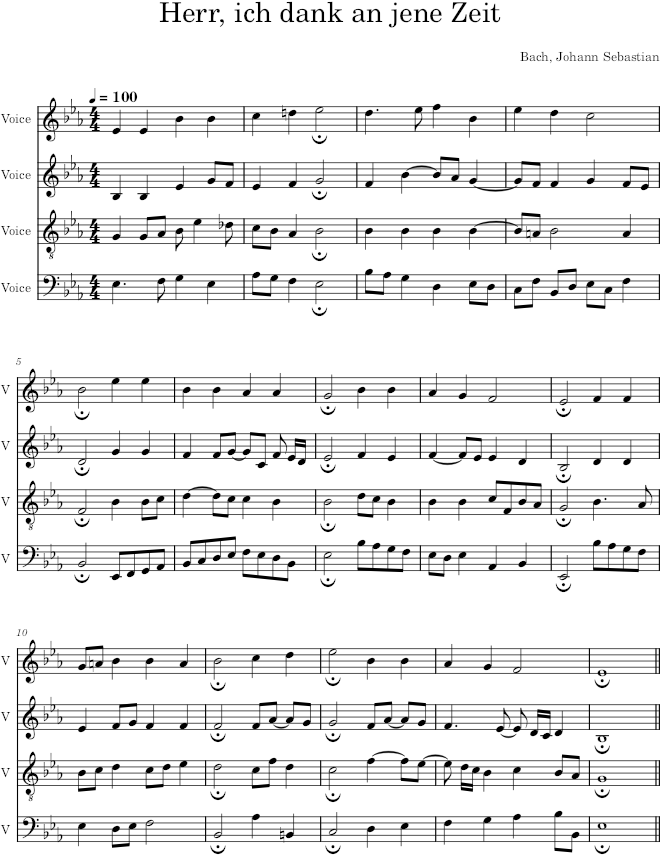Herr, ich dank an jene Zeit, BWV 329 - Bach — first page preview