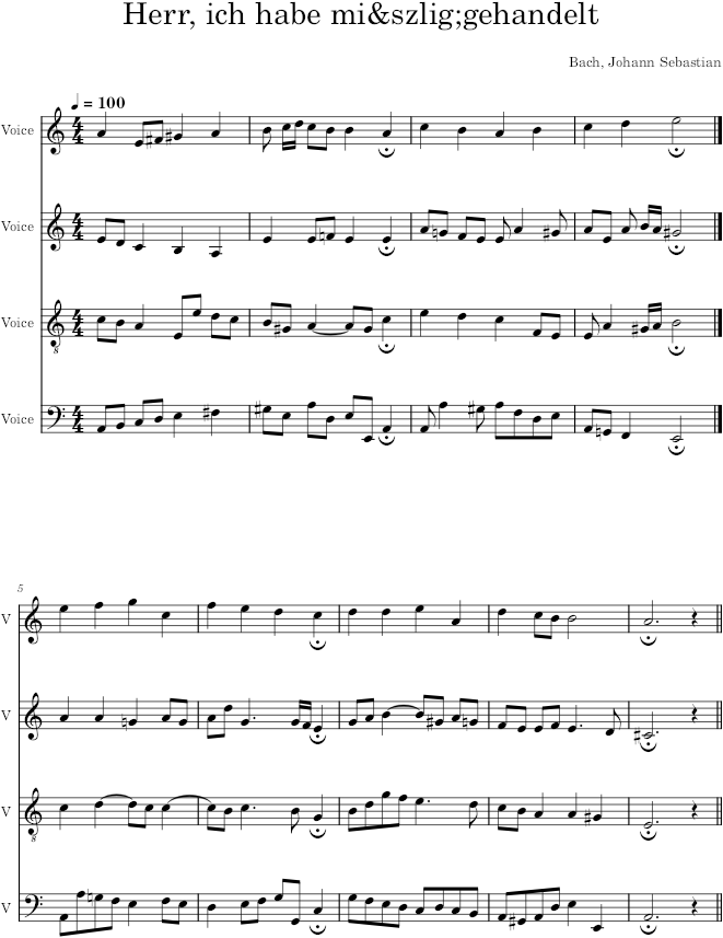 Herr, ich habe mißgehandelt, BWV 330 - Bach — first page preview