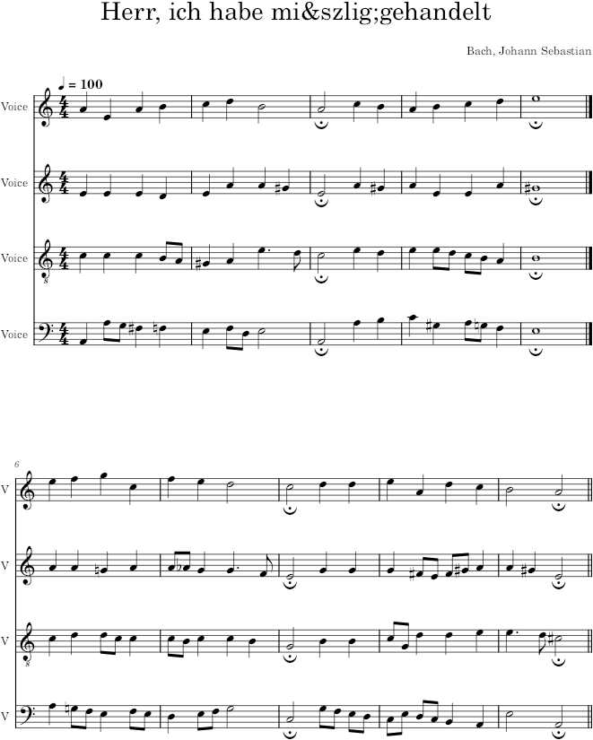 Herr, ich habe mißgehandelt, BWV 331 - Bach — first page preview