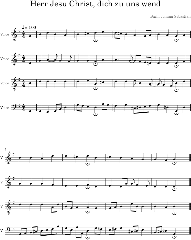 Herr Jesu Christ, dich zu uns wend, BWV 332 - Bach — first page preview