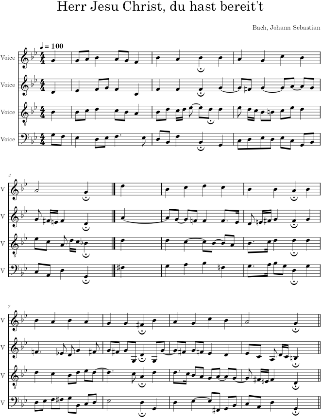 Herr Jesu Christ, du hast bereit't, BWV 333 - Bach — first page preview