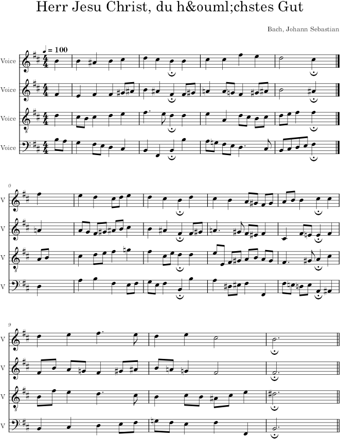 Herr Jesu Christ, du höchstes Gut, BWV 113/8 - Bach — first page preview