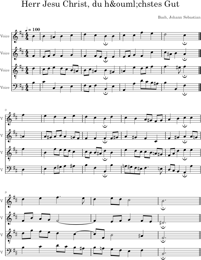 Herr Jesu Christ, du höchstes Gut, BWV 168/6 - Bach — first page preview