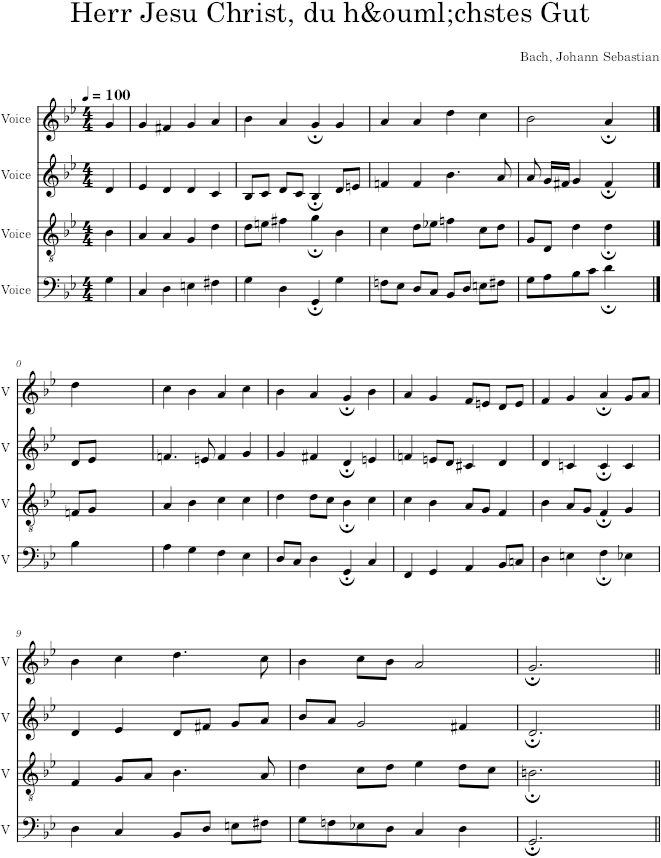 Herr Jesu Christ, du höchstes Gut, BWV 48/7 - Bach — first page preview