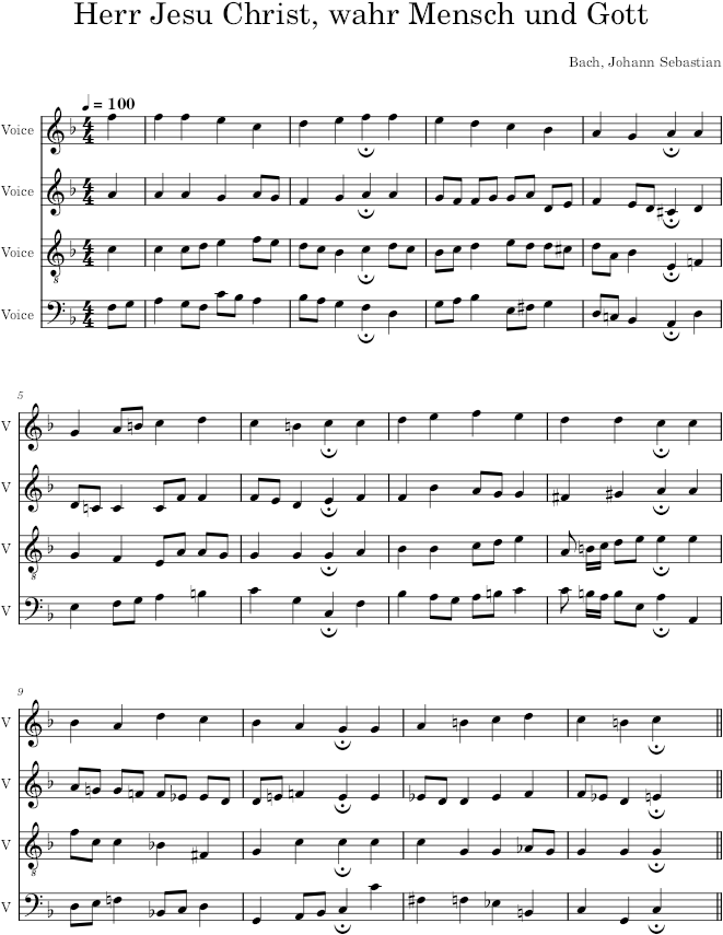 Herr Jesu Christ, wahr Mensch und Gott, BWV 127/5 - Bach — first page preview