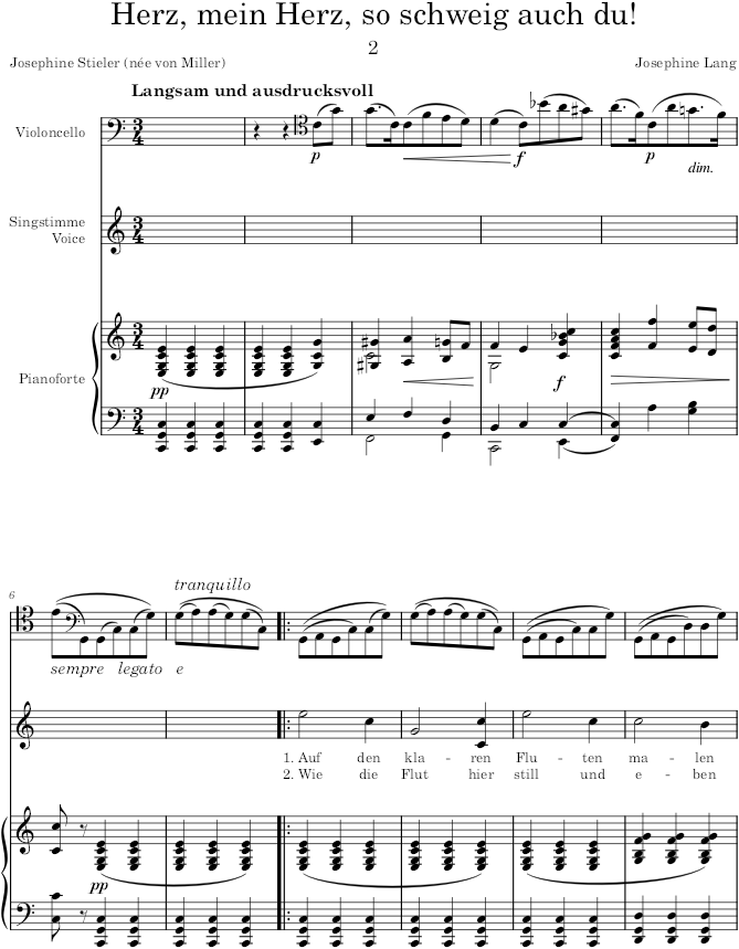 Herz, mein Herz, so schweig auch du! (2 Lieder, Op.28) - Lang — first page preview