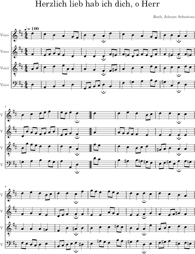 Herzlich lieb hab ich dich, o Herr, BWV 174/5 - Bach — first page preview