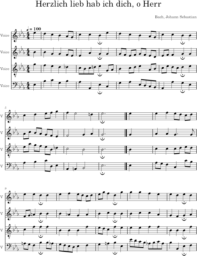 Herzlich lieb hab ich dich, o Herr, BWV 245/40 - Bach — first page preview