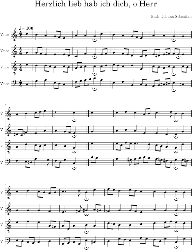 Herzlich lieb hab ich dich, o Herr, BWV 340 - Bach — first page preview