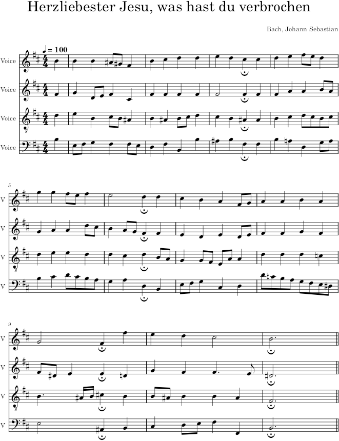 Herzliebester Jesu, was hast du verbrochen, BWV 244/3 - Bach — first page preview