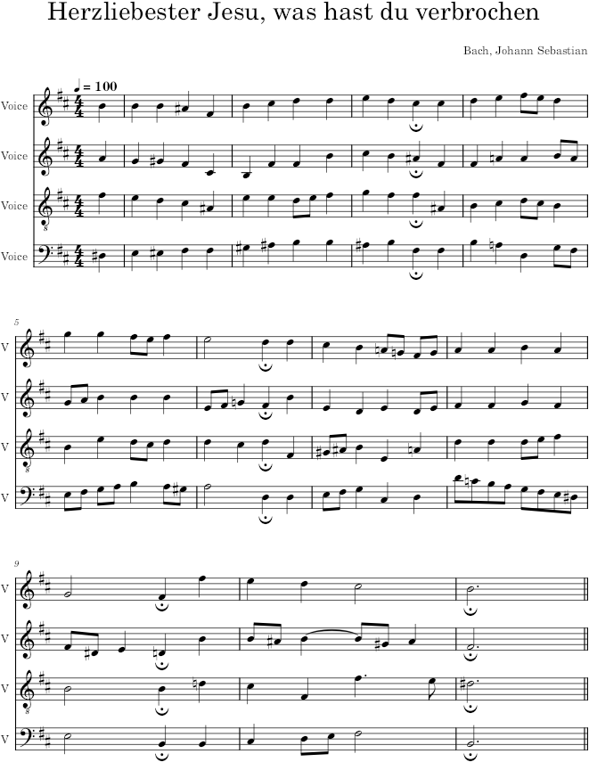 Herzliebester Jesu, was hast du verbrochen, BWV 244/46 - Bach — first page preview