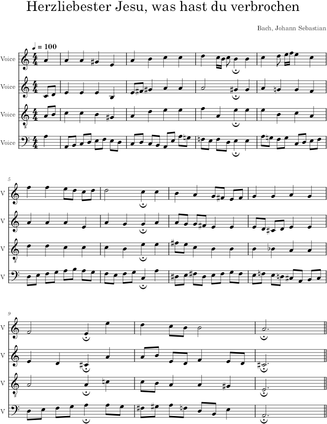 Herzliebester Jesu, was hast du verbrochen, BWV 245/17 - Bach — first page preview