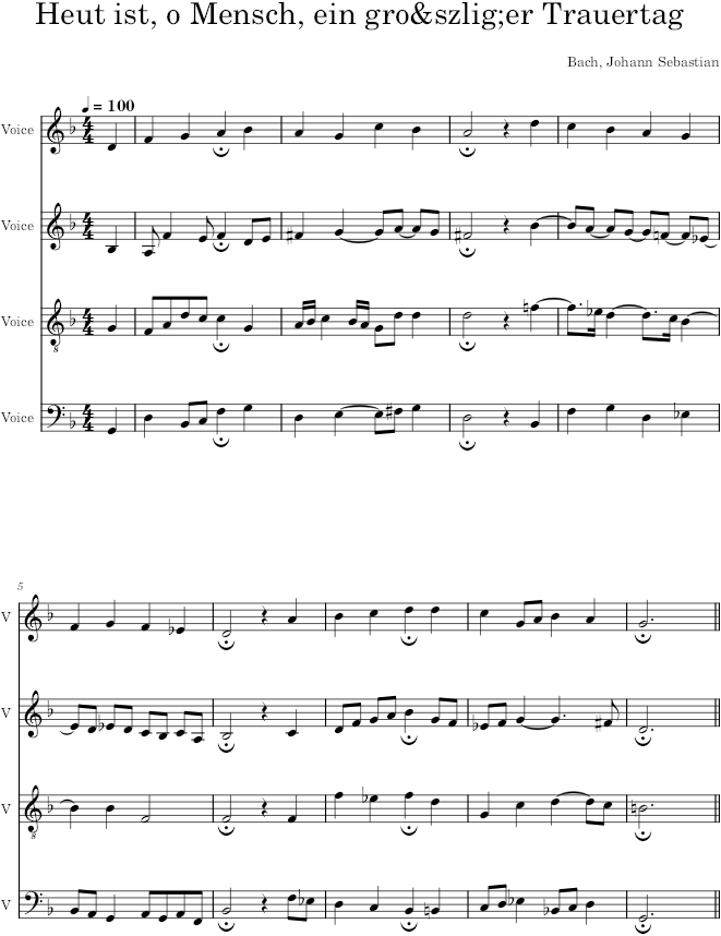 Heut ist, o Mensch, ein großer Trauertag, BWV 341 - Bach — first page preview