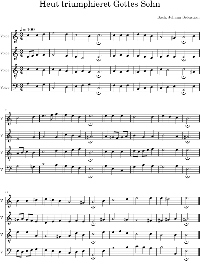 Heut triumphieret Gottes Sohn, BWV 342 - Bach — first page preview