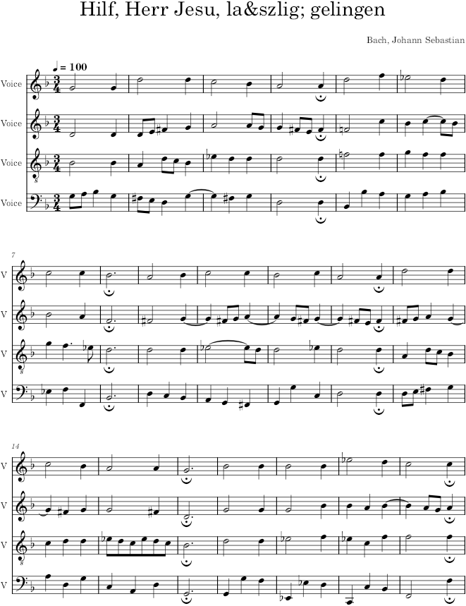 Hilf, Herr Jesu, laß gelingen, BWV 344 - Bach — first page preview