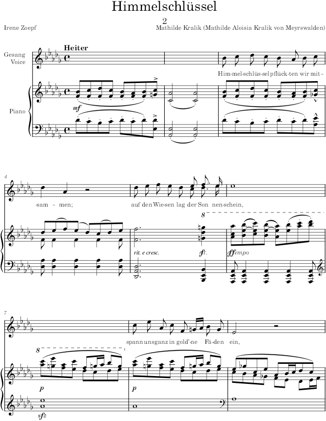 Himmelschlüssel (Blumenlieder) - Kralik — first page preview