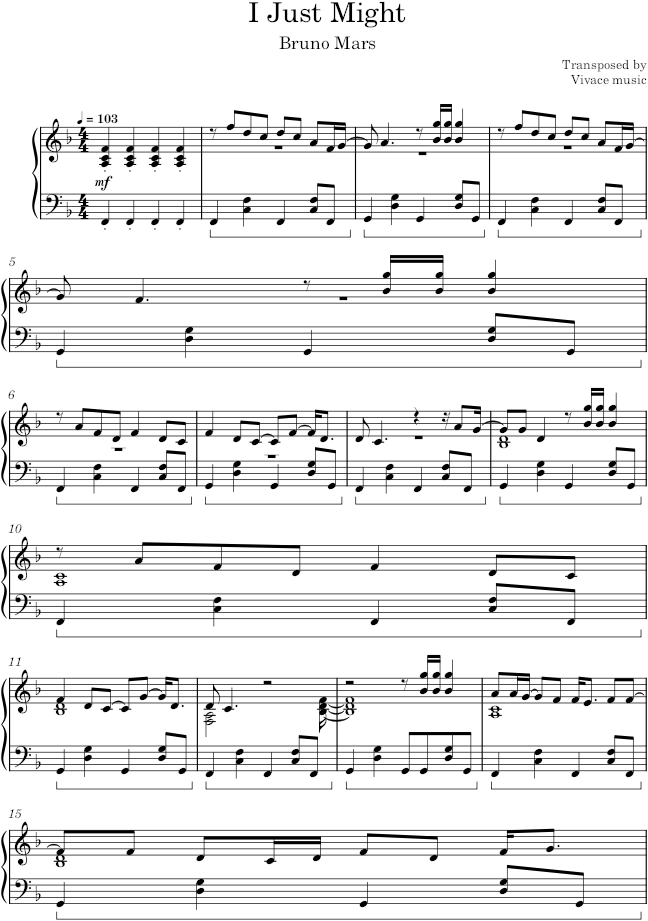I Just Might - Bruno Mars — first page preview