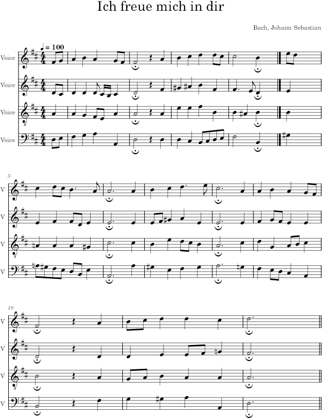 Ich freue mich in dir, BWV 133/6 - Bach — first page preview