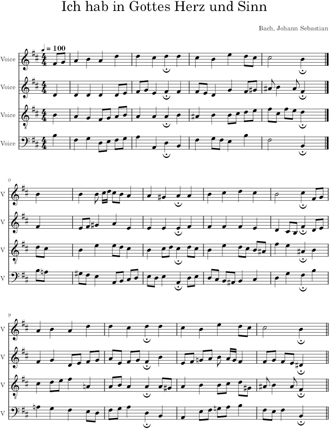 Ich hab in Gottes Herz und Sinn, BWV 103/6 - Bach — first page preview