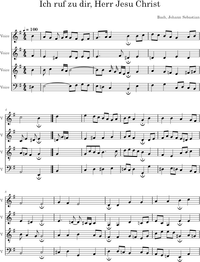 Ich ruf zu dir, Herr Jesu Christ, BWV 177/5 - Bach — first page preview