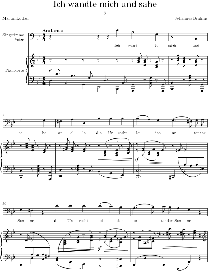 Ich wandte mich und sahe (4 Serious Songs, Op.121) - Brahms — first page preview