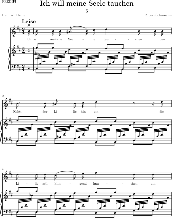 Ich will meine Seele tauchen (Dichterliebe, Op.48) - Schumann — first page preview