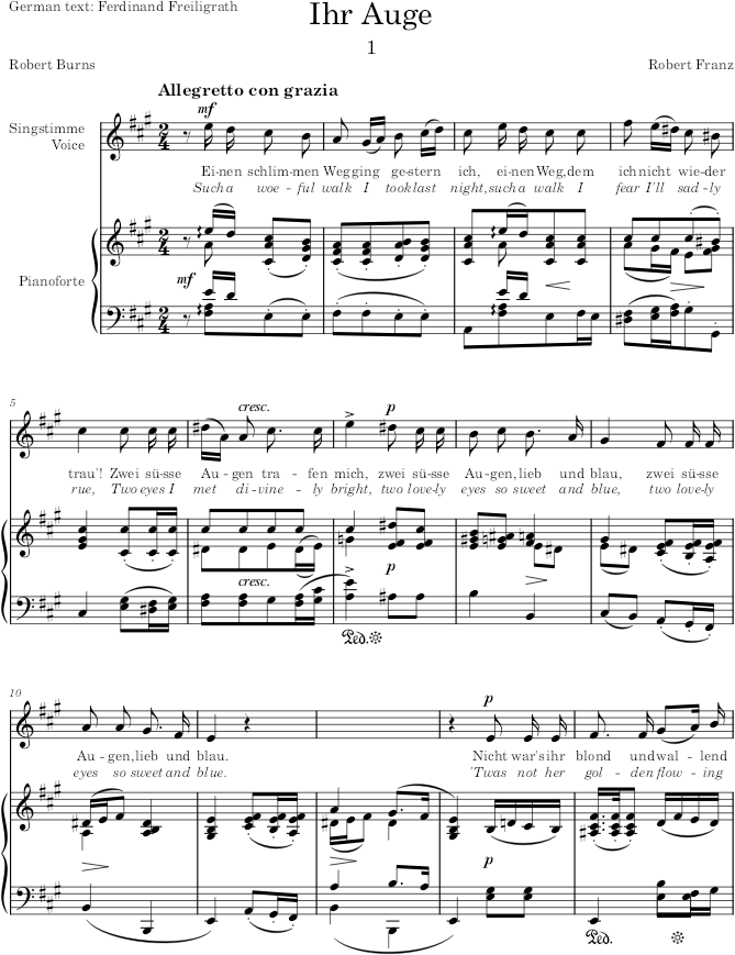 Ihr Auge (12 Gesänge, Op.1) - Franz — first page preview