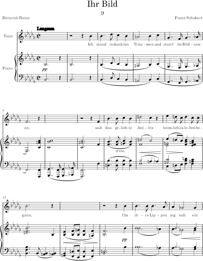 Ihr Bild (Schwanengesang, D.957) - Schubert — first page preview