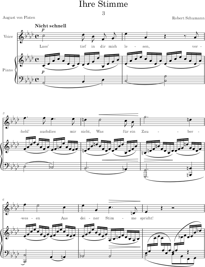 Ihre Stimme (Lieder und Gesänge, Vol.IV, Op.96) - Schumann — first page preview