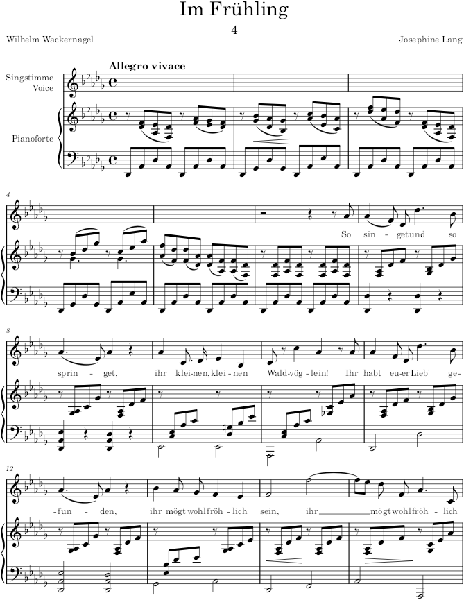 Im Frühling (6 Lieder, Op.10) - Lang — first page preview
