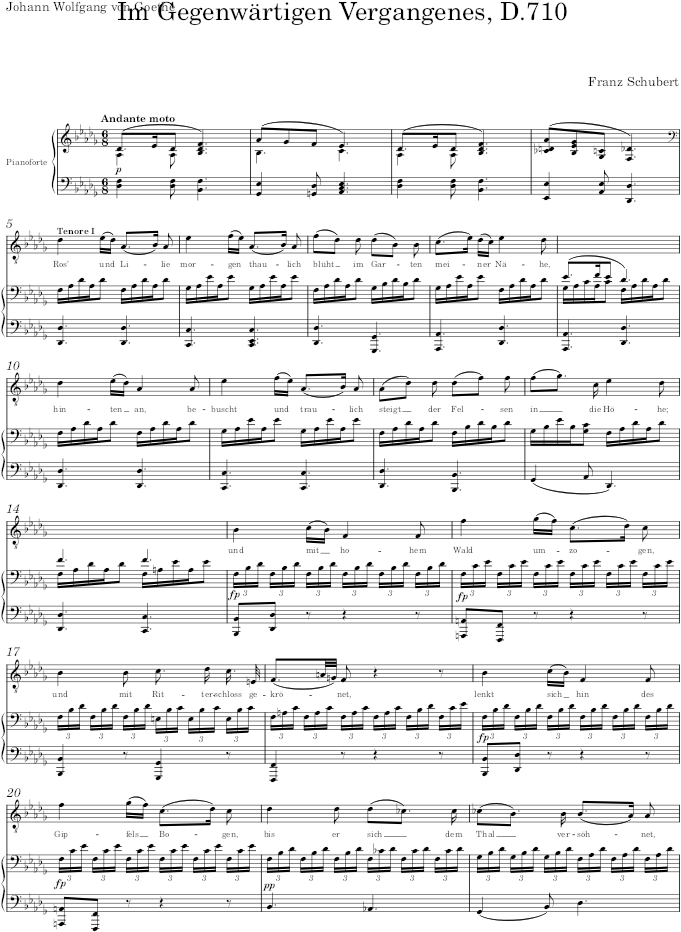 Im Gegenwärtigen Vergangenes, D.710 - Schubert — first page preview